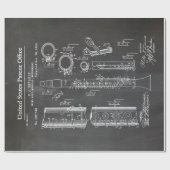 Papier Cadeau Clarinet aux accents musicaux (Plat)