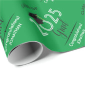 Papier Cadeau Classe de 2023 Félicitations Grad Green (Coin rond)