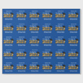 Papier Cadeau Classe de 2023 Graduate Modern Blue School Nom (Plat)