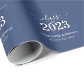 Papier Cadeau Classe de 2023 Graduation Blue (Coin rond)
