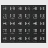 Papier Cadeau Classe de 2025 Graduation Simple Noir Blanc (Plat)