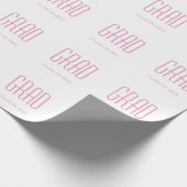 Papier Cadeau Classe de 2025 Graduation Simple Pink Typographie (Coin)