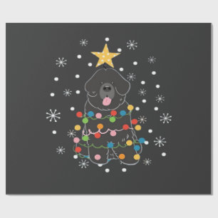 Papier Cadeau Classe de chien Terre-Neuve Newfie noir Arbre de N