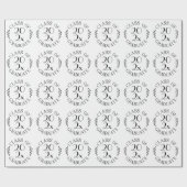 Papier Cadeau Classe de l'année Diplômé Chic noir blanc Typograp (Plat)