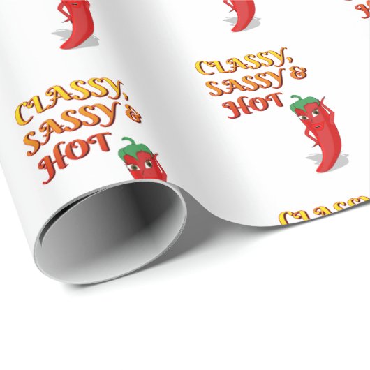 Papier Cadeau Classé Sassy Et Hot Pepper Diva (Coin rond)