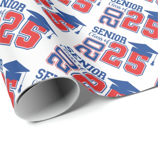 Papier Cadeau Classe supérieure de 2025 Conception des diplômes (Coin rond)