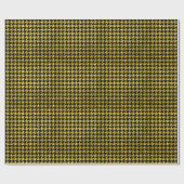 Papier Cadeau Classic Black and Gold Houndstooth Pattern (Plat)