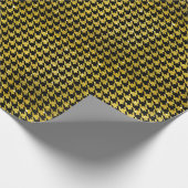 Papier Cadeau Classic Black and Gold Houndstooth Pattern (Coin)