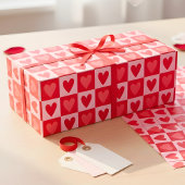 Papier Cadeau Classic Cherry Red Hearts Valentine Gift