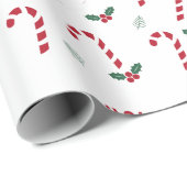 Papier Cadeau Classic Christmas Candy Cane (Coin rond)
