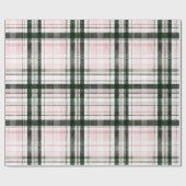 Papier Cadeau Classic Christmas pink and green Plaid (Plat)
