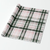 Papier Cadeau Classic Christmas pink and green Plaid (Déroulé)