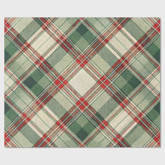 Papier Cadeau Classic Christmas Plaid (Plat)