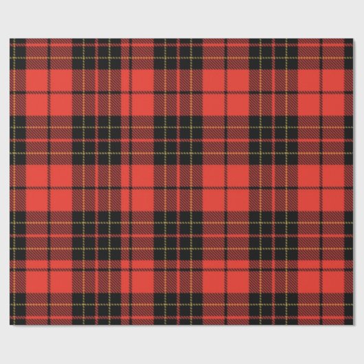 Papier Cadeau Classic Dark Red Tartan Wrapping Paper (Plat)