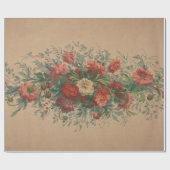 Papier Cadeau Classic Floral du XIXe siècle (Plat)