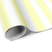 Papier Cadeau Classic Girly Pastel Yellow Stripe Pattern Spring  (Coin rond)