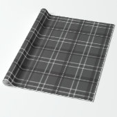 Papier Cadeau Classic gras vacances plaid monochrome gris (Déroulé)