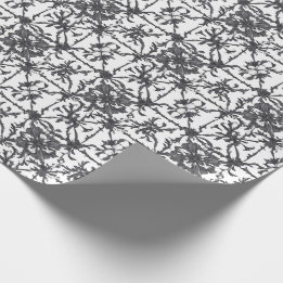 Papier Cadeau Classic Gray Botanical Floral Wrapping Paper