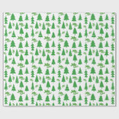 Papier Cadeau Classic Green Christmas Tree Jolly Motif de vacanc (Plat)