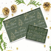 Papier Cadeau Classic Green Doodle Christmas Tree Reindeer Stars