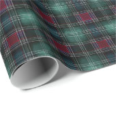 Papier Cadeau Classic Green Tartan Plaid Wrapping Paper (Coin rond)