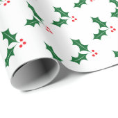 Papier Cadeau Classic Holiday Elegant Christmas White (Coin rond)