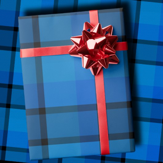 Papier Cadeau Classic holiday plaid navy blue Christmas Gift