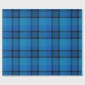 Papier Cadeau Classic holiday plaid navy blue Christmas Gift (Plat)