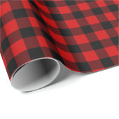 Papier Cadeau Classic Holiday Red et Black Buffalo Check (Coin rond)