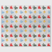 Papier Cadeau Classic Jingle Bell Star Noël (Plat)