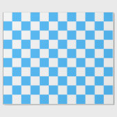 Papier Cadeau Classic light blue checkerboard  (Plat)