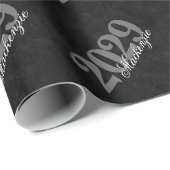 Papier Cadeau Classic | Moderne Black and White Simple Party (Coin rond)