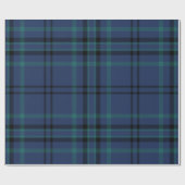 Papier Cadeau Classic Navy and Green Tartan Christmas (Plat)