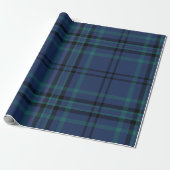 Papier Cadeau Classic Navy and Green Tartan Christmas (Déroulé)