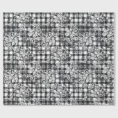 Papier Cadeau Classic noir et blanc Ornements Houndstooth (Plat)