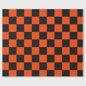 Papier Cadeau Classic Orange et Black Checkers (Plat)