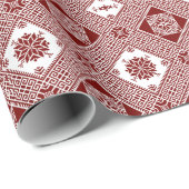 Papier Cadeau Classic Palestinian Tatreez Print Wrapping Paper (Coin rond)