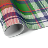Papier Cadeau Classic Plaid Christmas Gift Wrap – Cozy Holiday  (Coin rond)