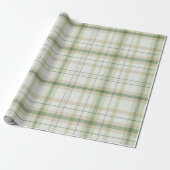 Papier Cadeau Classic Plaid collection vert pastel neutre (Déroulé)