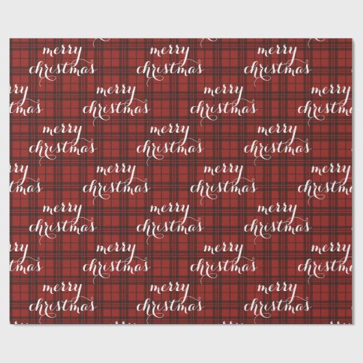 Papier Cadeau Classic Plaid Merry Christmas Festive - (Plat)
