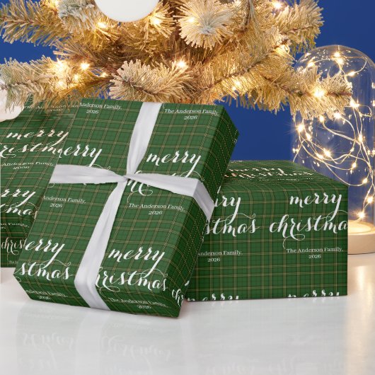 Papier Cadeau Classic Plaid Merry Christmas Festive - (Vacances)