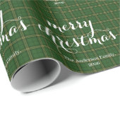 Papier Cadeau Classic Plaid Merry Christmas Festive - (Coin rond)