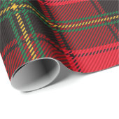 Papier Cadeau Classic Red and Green Christmas Tartan Plaid (Coin rond)