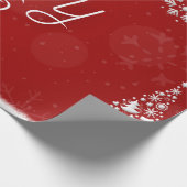 Papier Cadeau Classic Red and White Festive Merry Christmas Wrap (Coin)