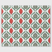 Papier Cadeau Classic Red Christmas Ornaments Wrapping Paper (Plat)