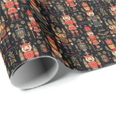 Papier Cadeau Classic Red & Green Nutcracker Wonderland (Coin rond)