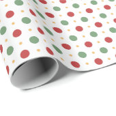 Papier Cadeau Classic Red & Green Polka Dot (Coin rond)