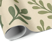 Papier Cadeau Classic Rouge Vert vacances motif floral (Coin rond)