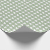 Papier Cadeau Classic Sage Green Gingham Plaid Christmas (Coin)