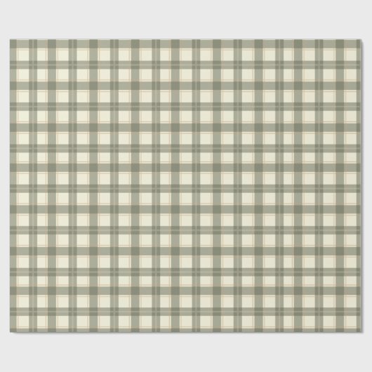 Papier Cadeau Classic Sage Tartan Wrapping Paper (Plat)